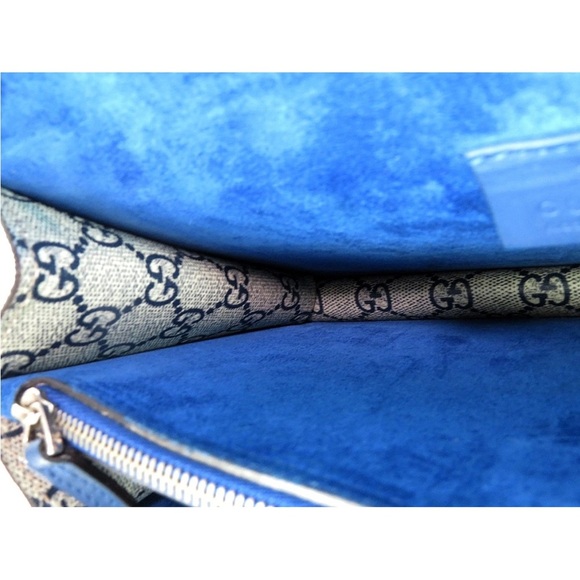 Gucci Beige and Blue GG Floral Shoulder Bag - Picture 13 of 16